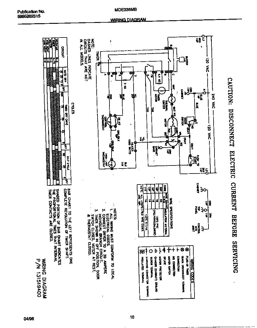 Universal/Multiflex (Frigidaire) MDE336MBD2 wiring diagram diagram