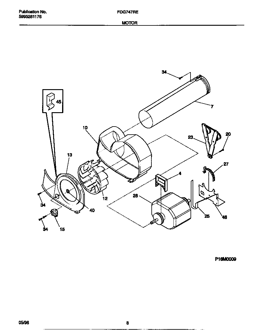 Frigidaire FDG747RES0 motor diagram