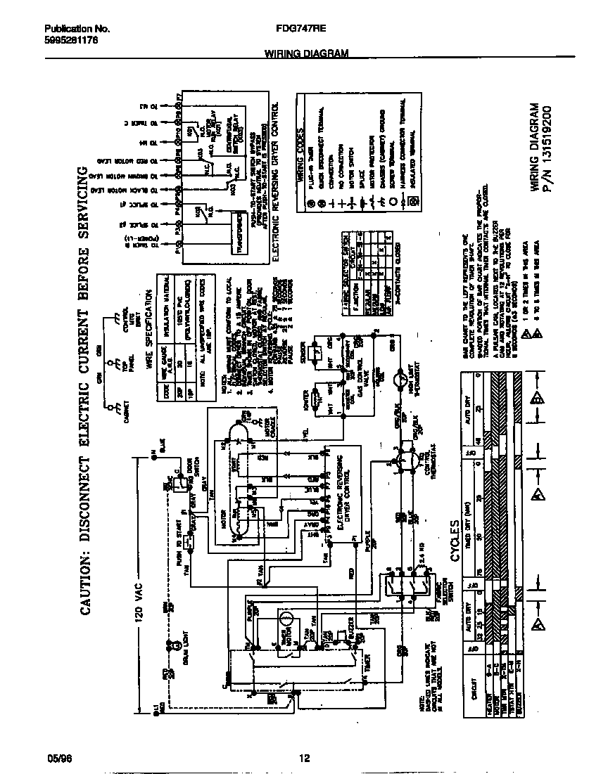 Frigidaire FDG747RES0 wiring diagram diagram