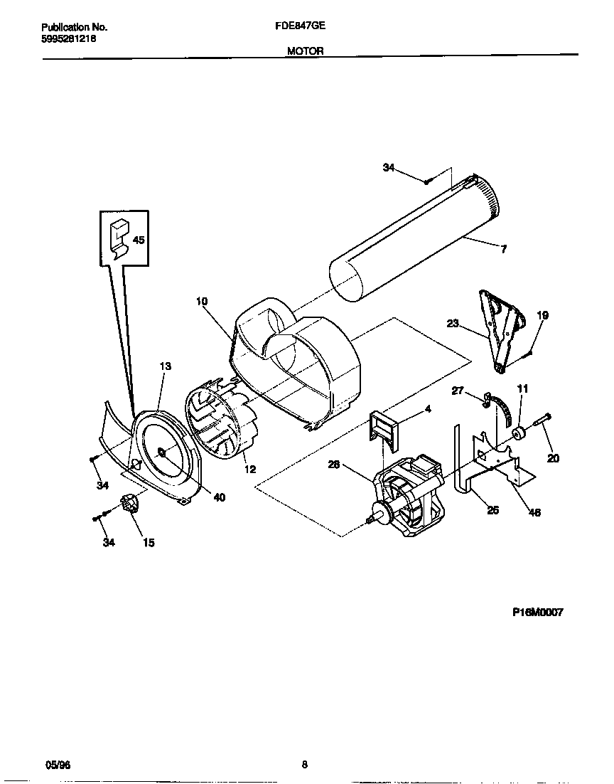 Frigidaire FDE847GES0 motor diagram