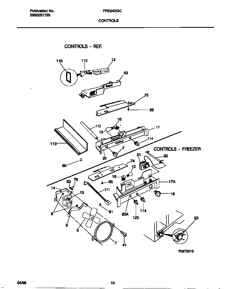 Frigidaire FRS24XGCW2 controls diagram