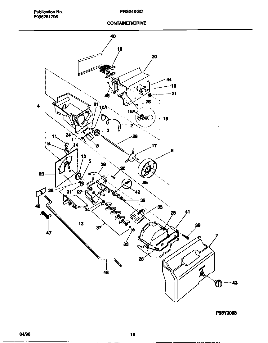 Frigidaire FRS24XGCW2 container/drive diagram