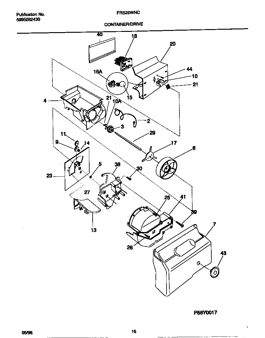 Frigidaire FRS26WNCW2 container/drive diagram