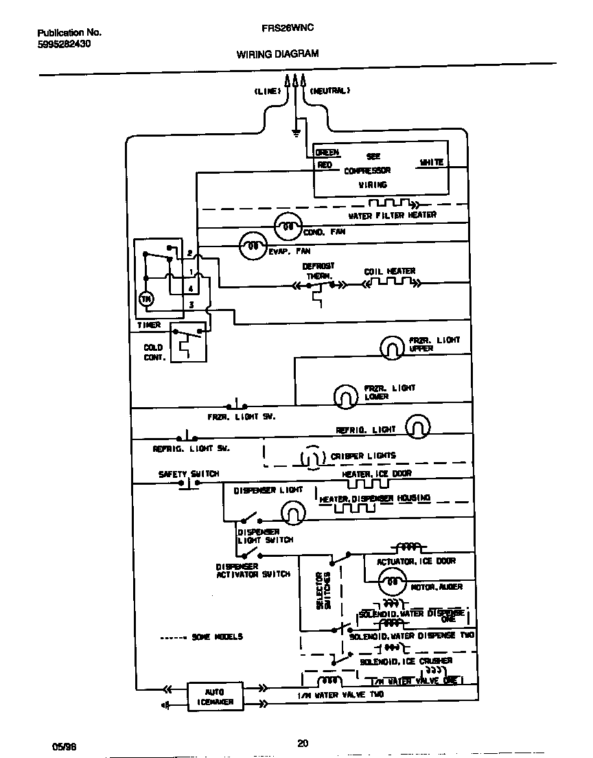 Frigidaire FRS26WNCW2 wiring diagram diagram