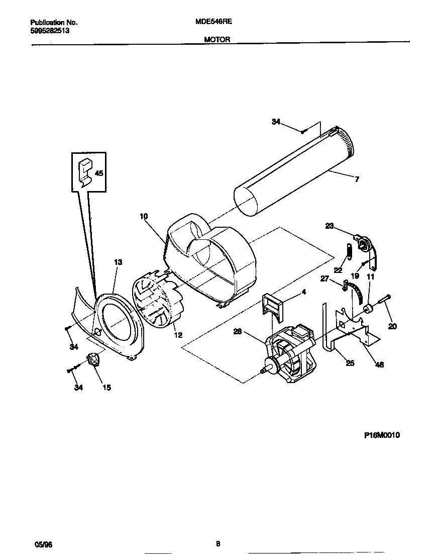 Universal/Multiflex (Frigidaire) MDE546RES0 motor diagram