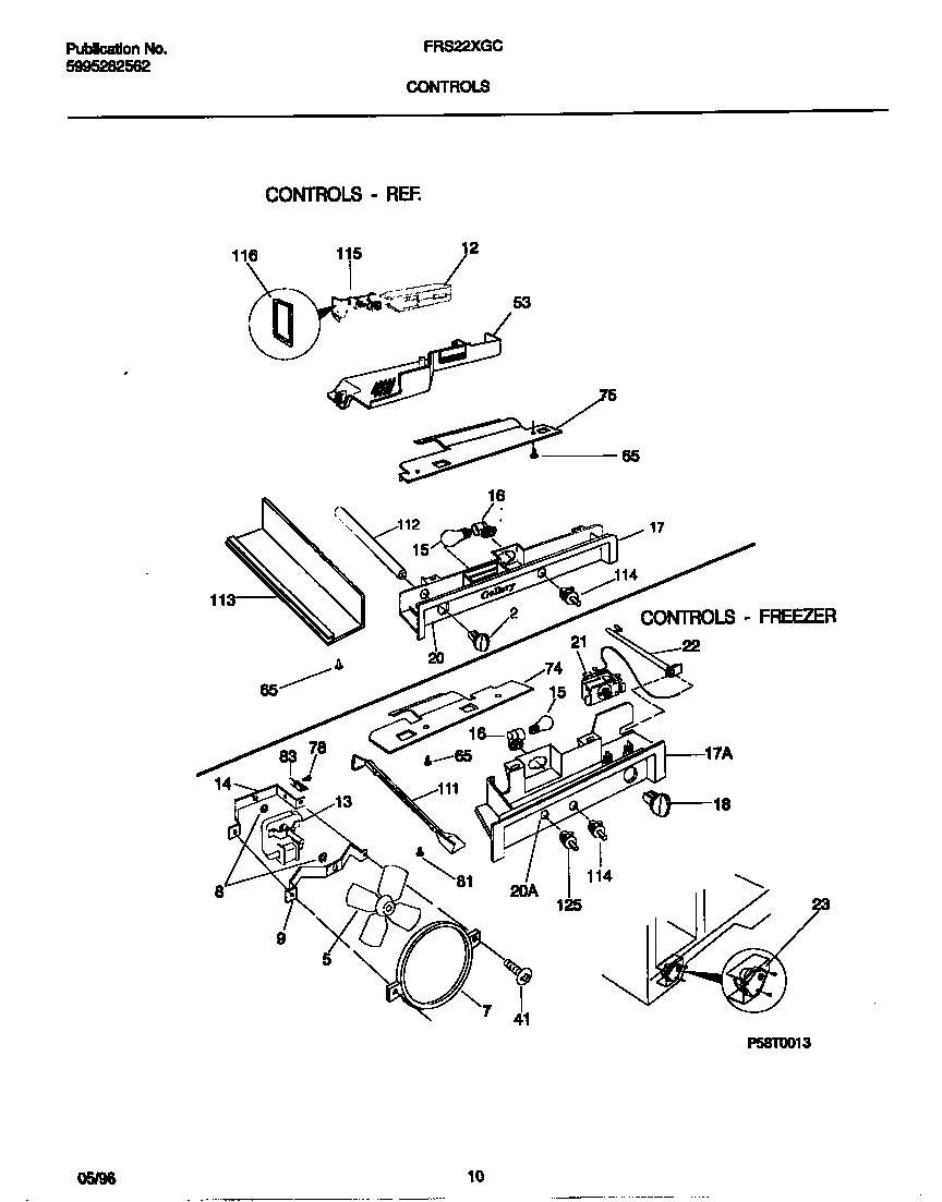 Frigidaire FRS22XGCD2 controls diagram