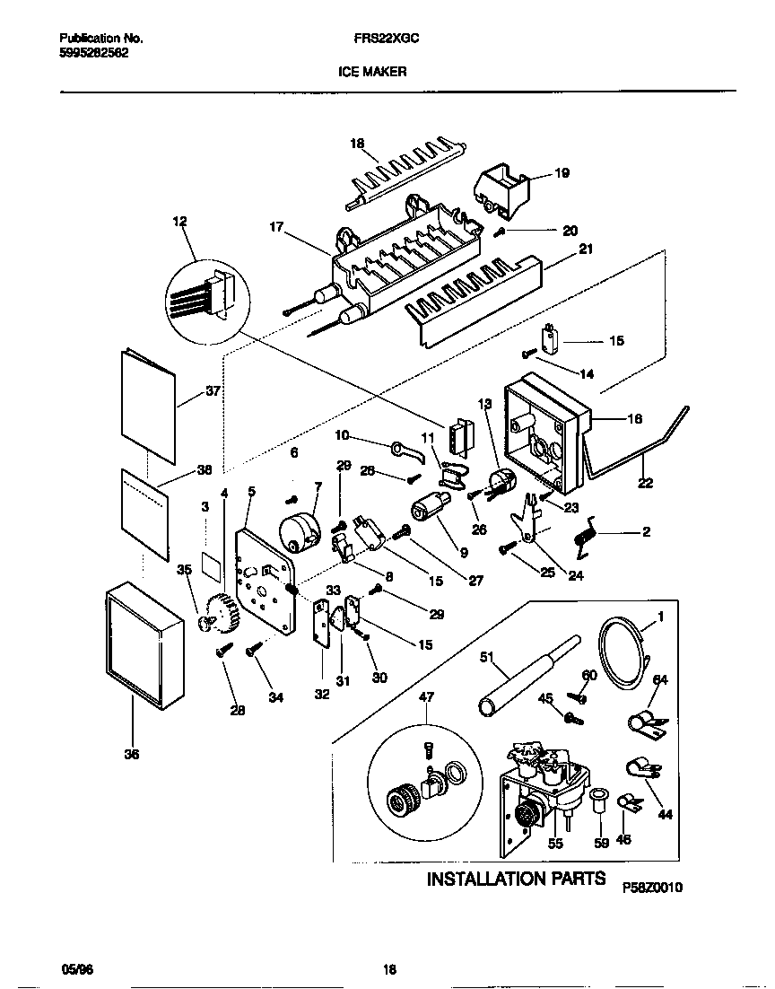 Frigidaire FRS22XGCD2 ice maker diagram
