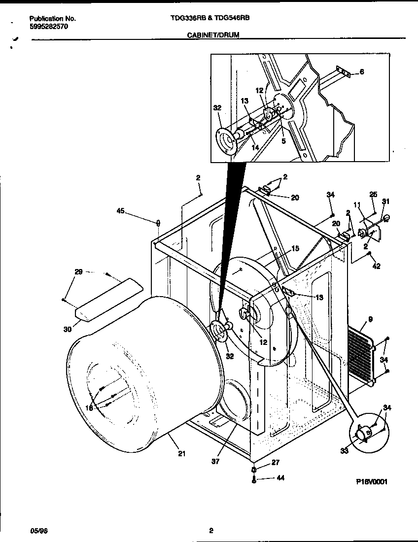 Tappan TDG336RBD2 cover diagram