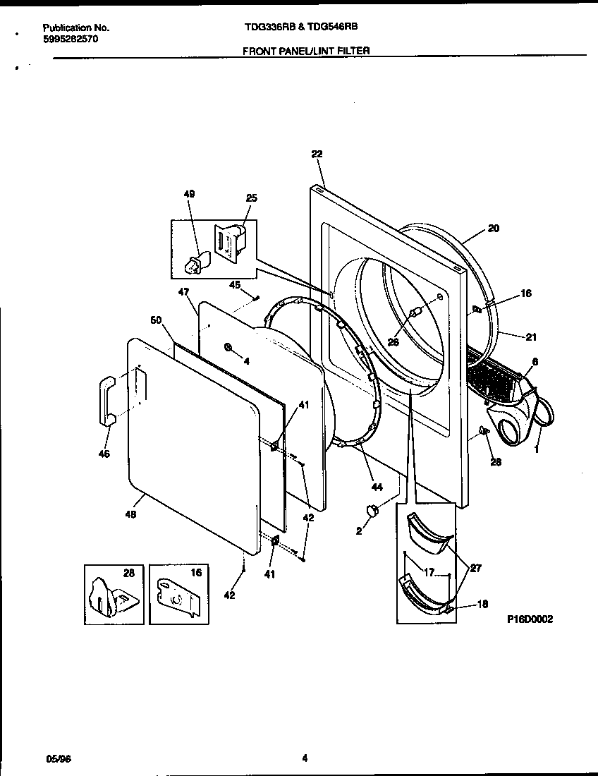 Tappan TDG336RBD2 cabinet/drum diagram