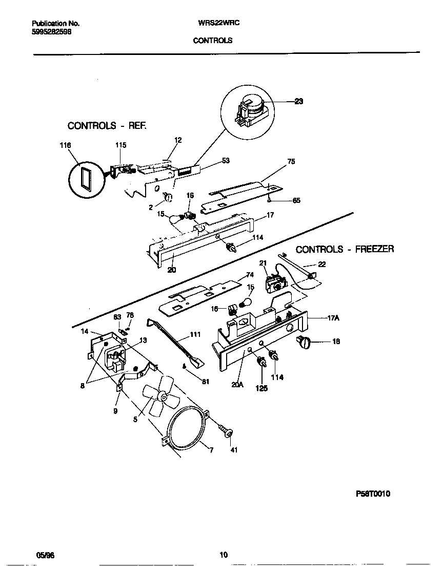 White-Westinghouse WRS22WRCW2 controls diagram