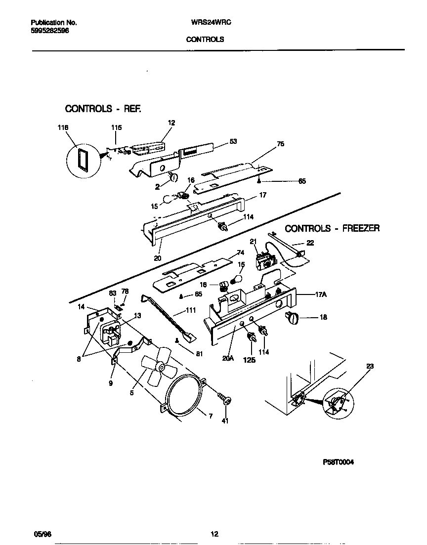 White-Westinghouse WRS22WRCW2 controls diagram