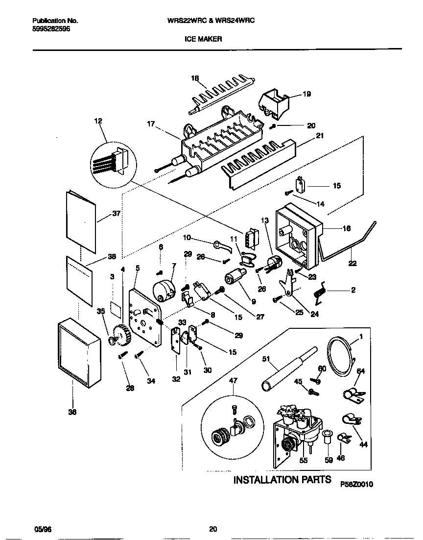 White-Westinghouse WRS22WRCW2 ice maker diagram