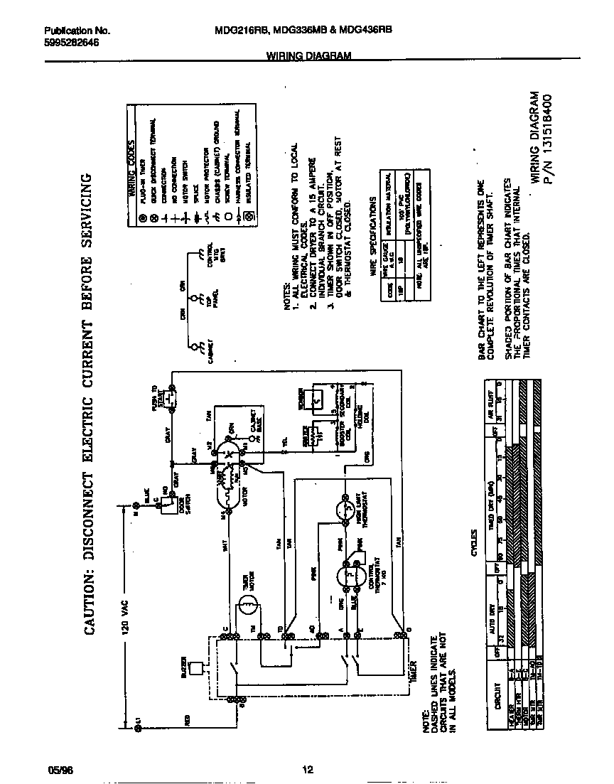 Universal/Multiflex (Frigidaire) MDG436RBD2 wiring diagram diagram