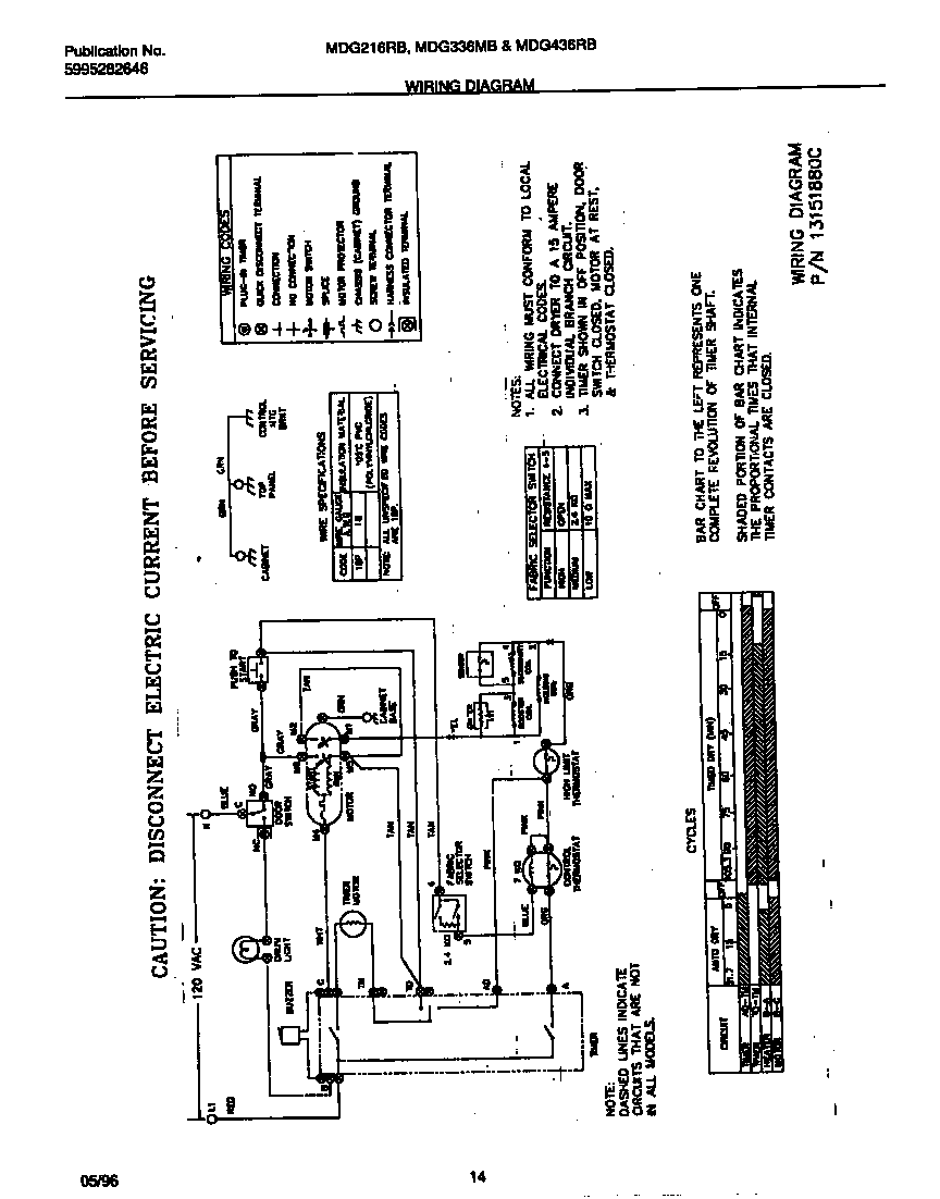Universal/Multiflex (Frigidaire) MDG436RBD2 wiring diagram diagram