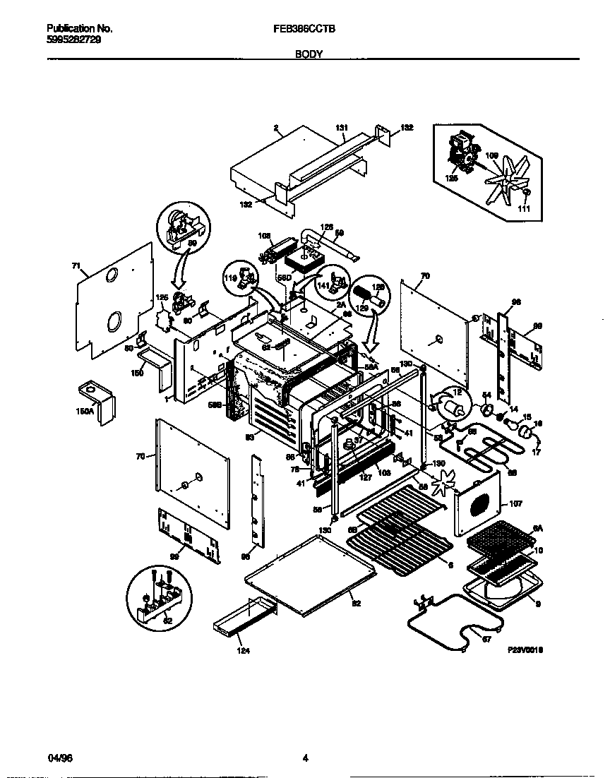 Frigidaire FEB386CCTB body diagram