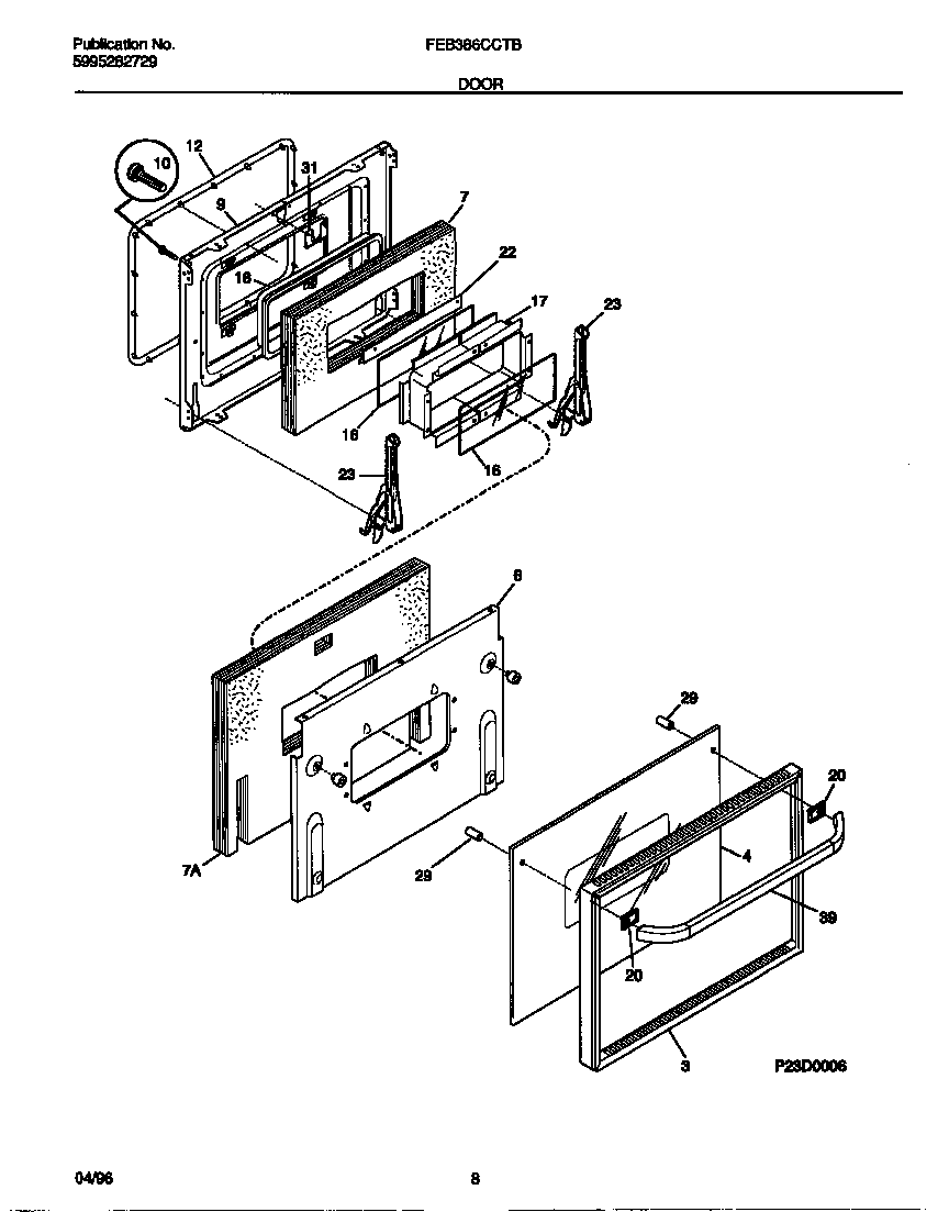 Frigidaire FEB386CCTB door diagram