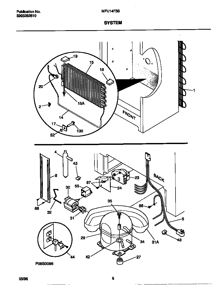 Universal/Multiflex (Frigidaire) MFU14F3BW4 system diagram