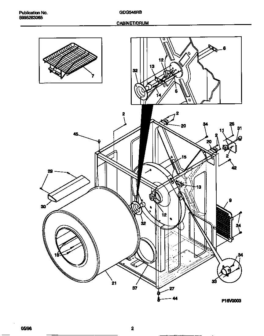 Gibson GDG546RBD2 cabinet/drum diagram