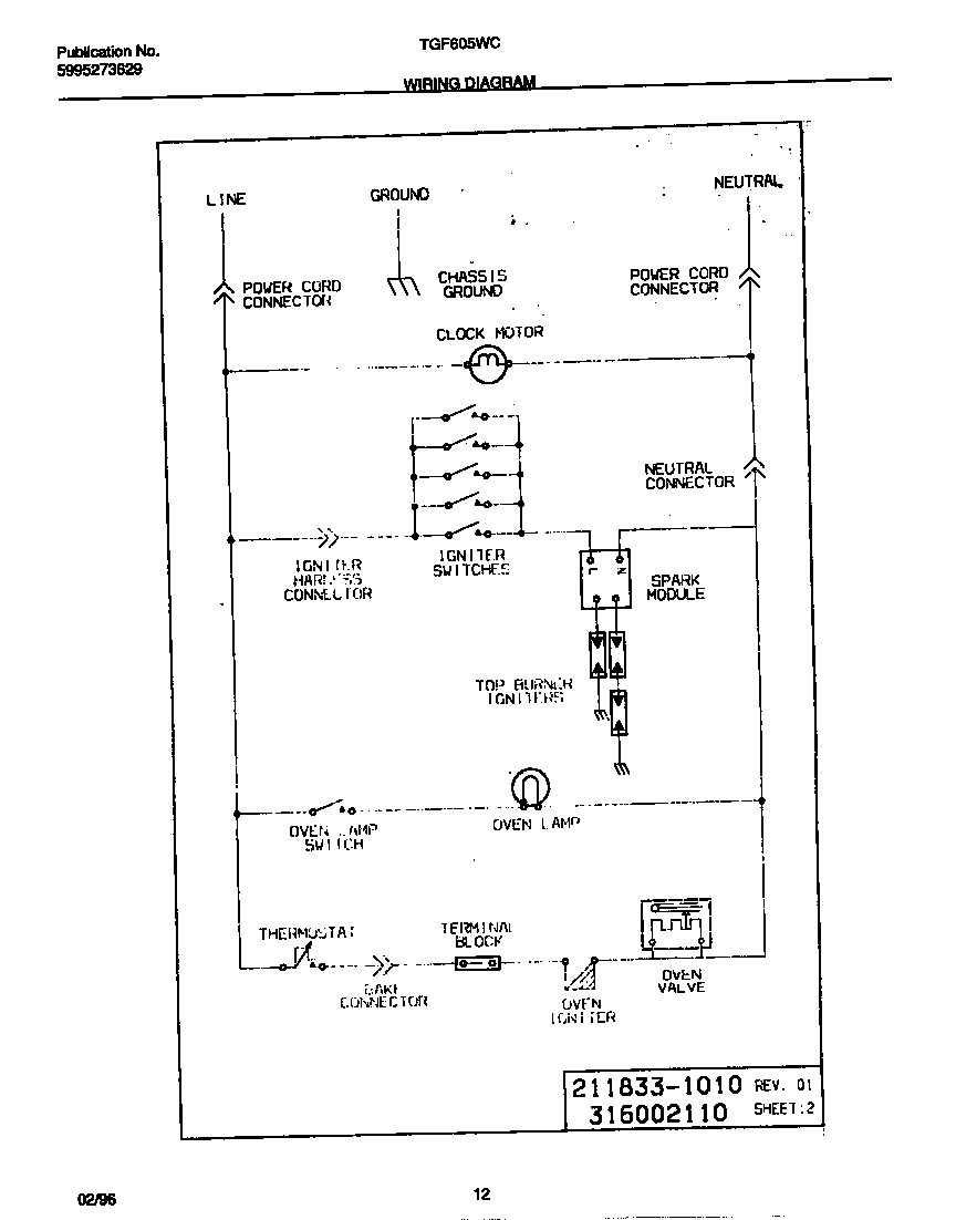 Tappan TGF605WCW1 wiring diagram diagram