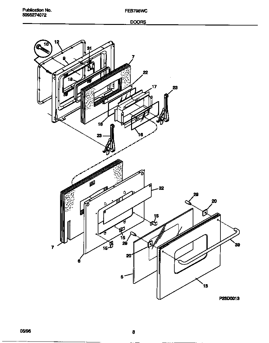Frigidaire FEB798WCC1 doors diagram