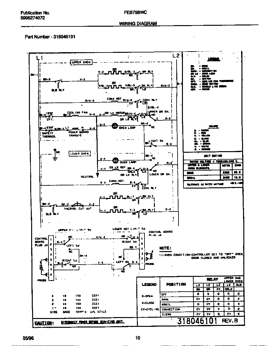 Frigidaire FEB798WCC1 wiring diagram diagram