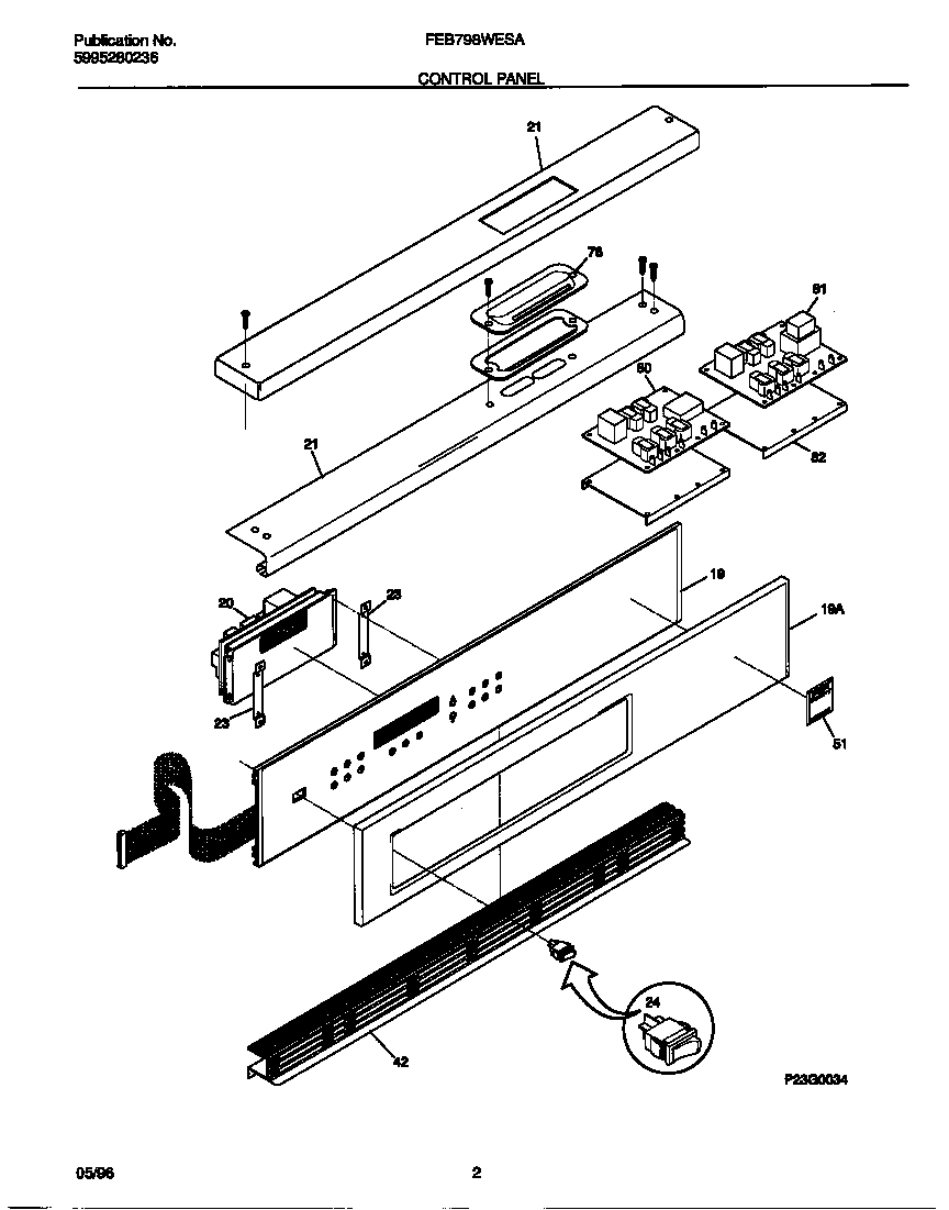 Frigidaire FEB798WESA control panel diagram