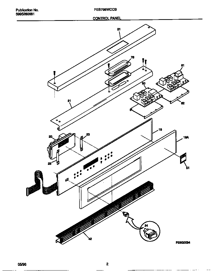 Frigidaire FEB798WCCB control panel diagram