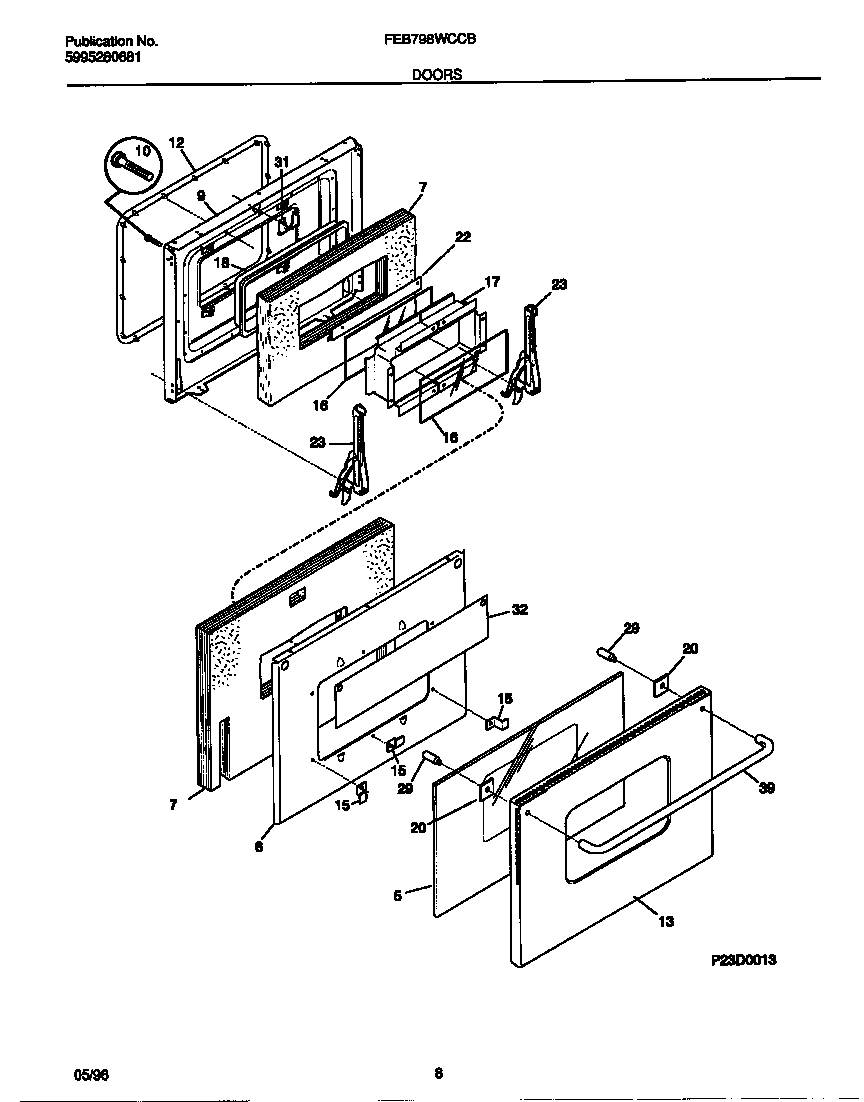 Frigidaire FEB798WCCB doors diagram