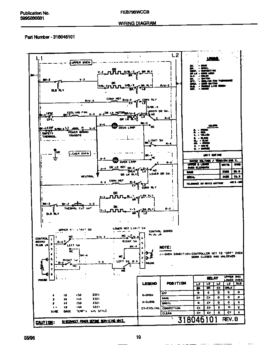 Frigidaire FEB798WCCB wiring diagram diagram