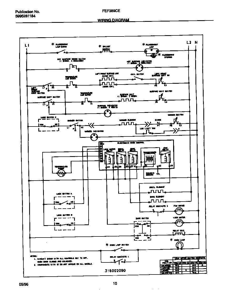 Frigidaire FEF389CESA wiring diagram diagram