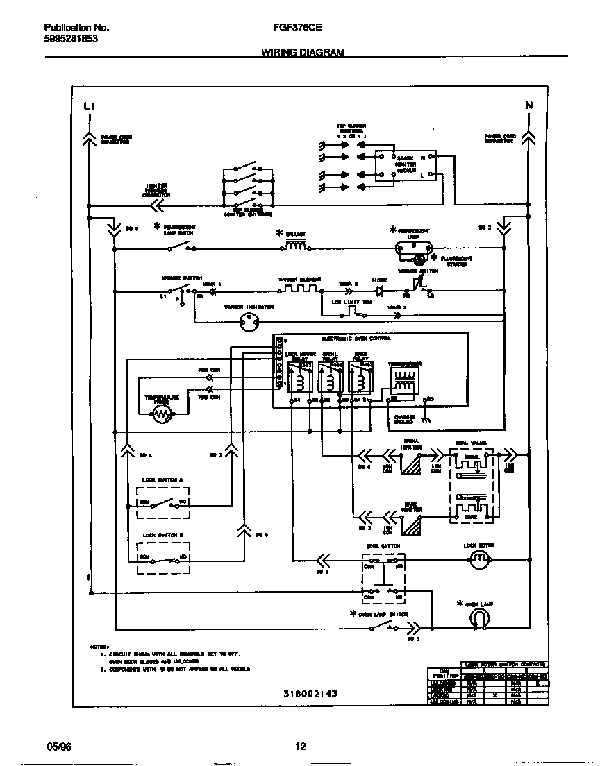 Frigidaire FGF376CEBA wiring diagram diagram