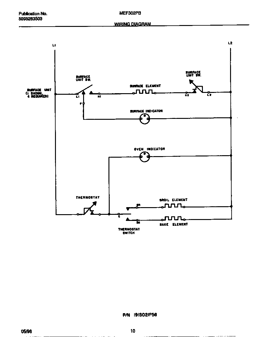 Universal/Multiflex (Frigidaire) MEF302PBDG wiring diagram diagram
