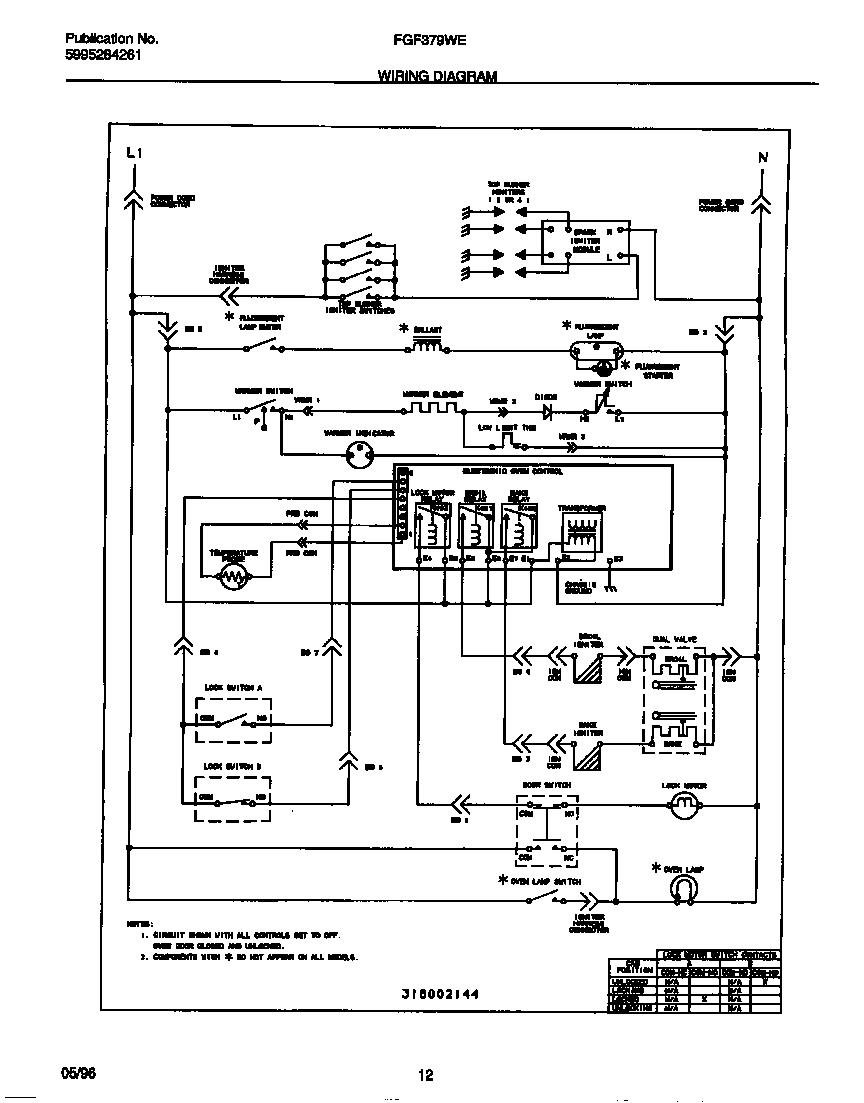 Frigidaire FGF379WESC wiring diagram diagram