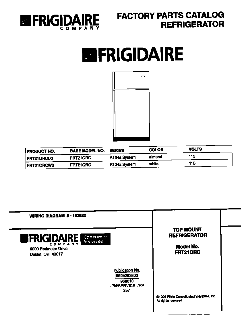 Frigidaire FRT21QRCD3 cover diagram