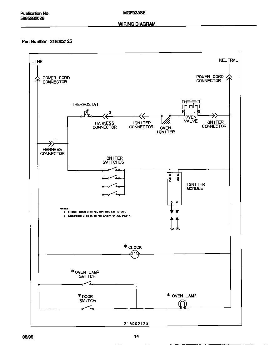 Universal/Multiflex (Frigidaire) MGF333SEWA wiring diagram diagram
