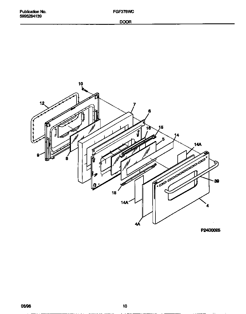 Frigidaire FGF378WCCC door diagram