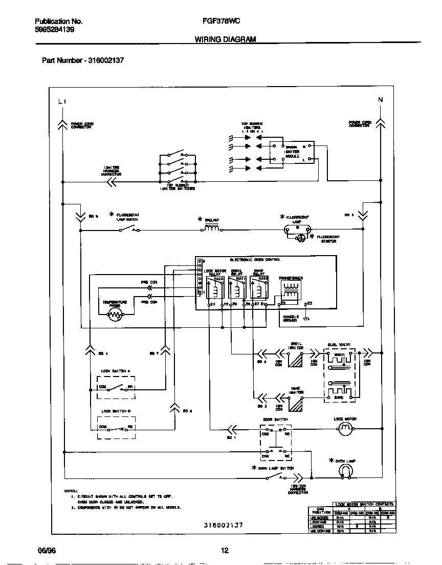 Frigidaire FGF378WCCC wiring diagram diagram