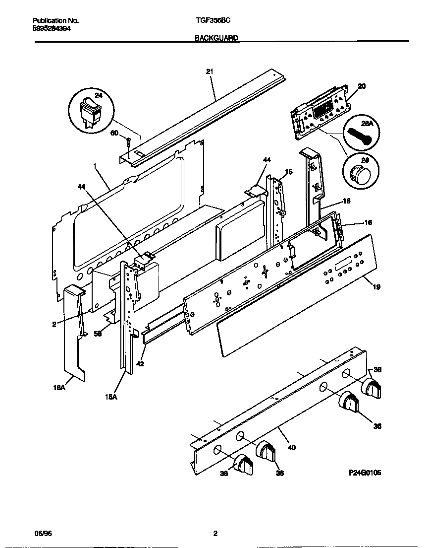 Tappan TGF356BCDC backguard diagram