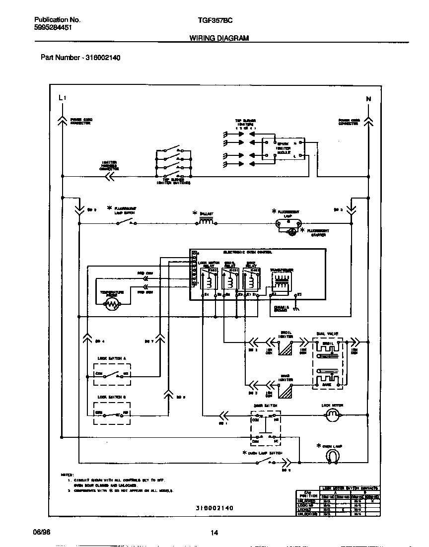 Tappan TGF357BCWC wiring diagram diagram