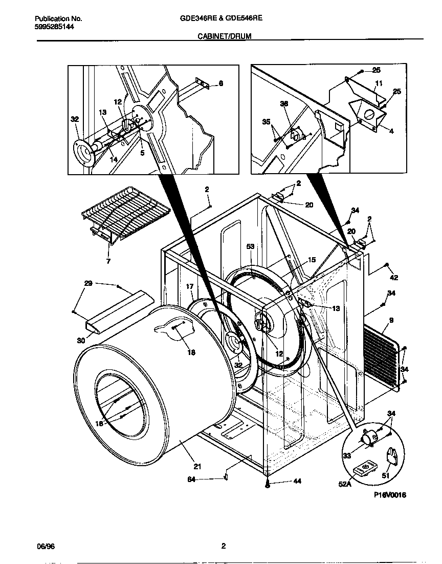 Gibson GDE546RES0 cabinet/drum diagram