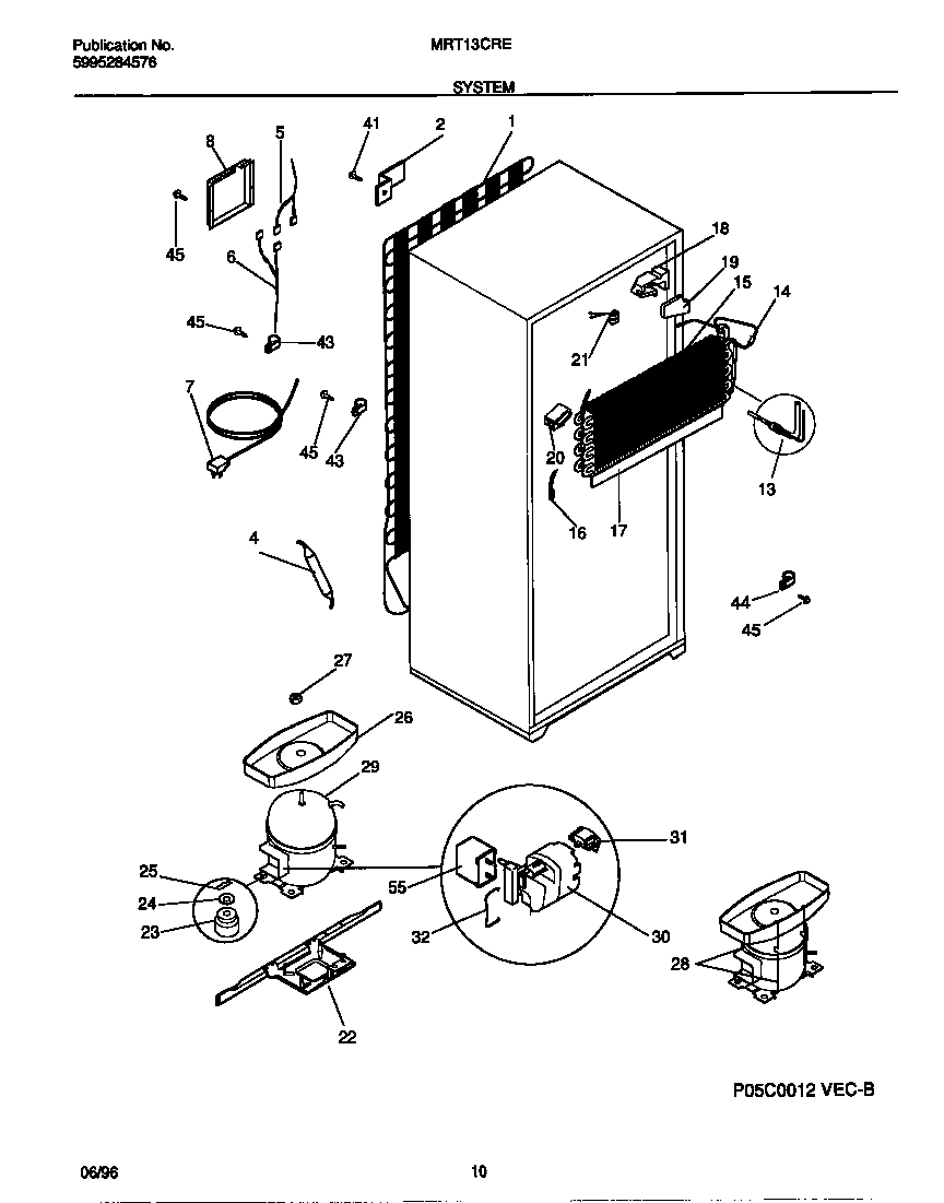 Universal/Multiflex (Frigidaire) MRT13CREW0 system diagram