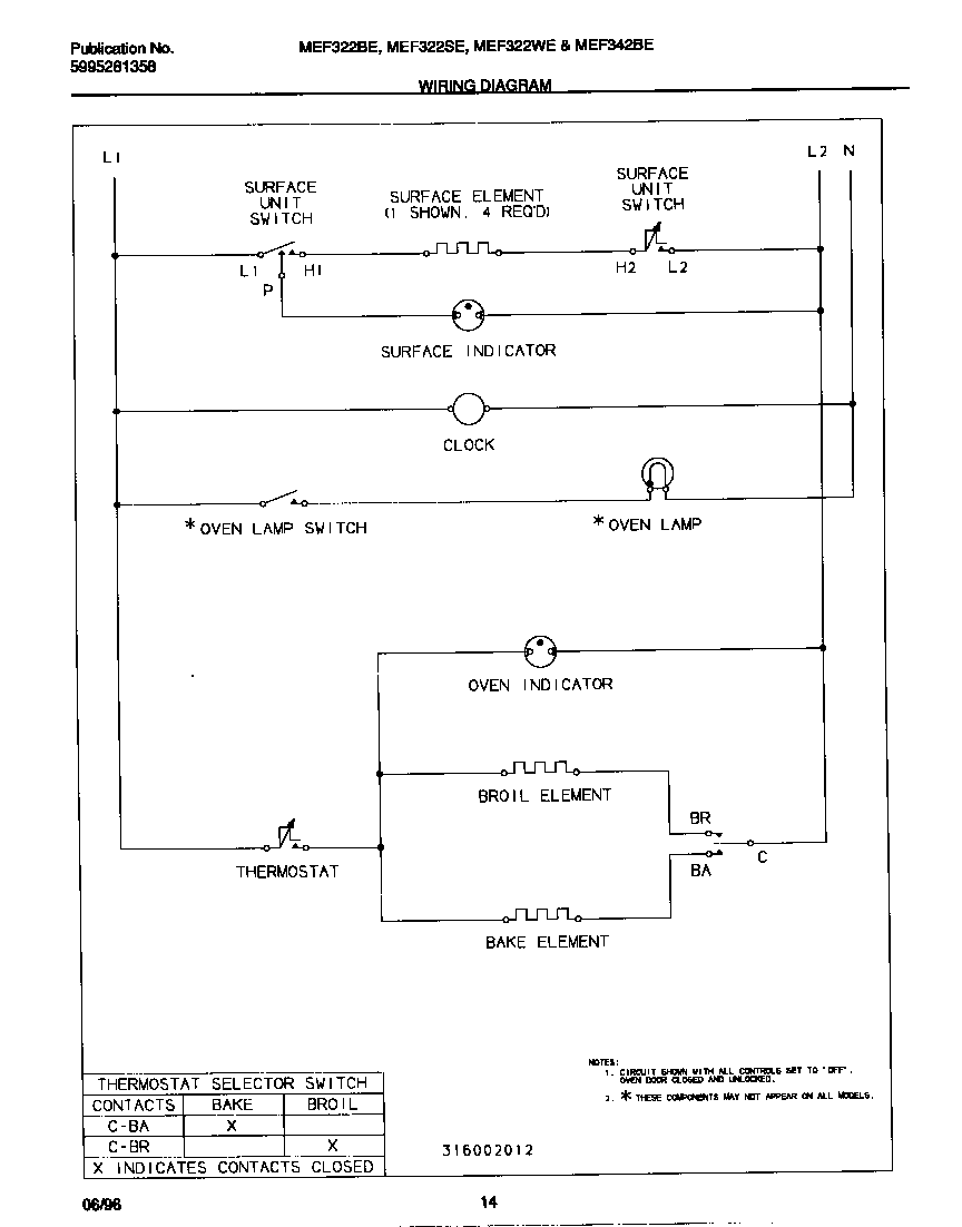 Universal/Multiflex (Frigidaire) MEF342BEWA wiring diagram diagram