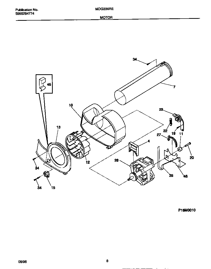 Universal/Multiflex (Frigidaire) MDG336REW0 motor diagram