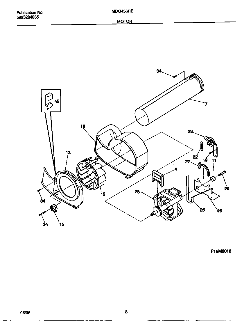 Universal/Multiflex (Frigidaire) MDG436REW0 motor diagram