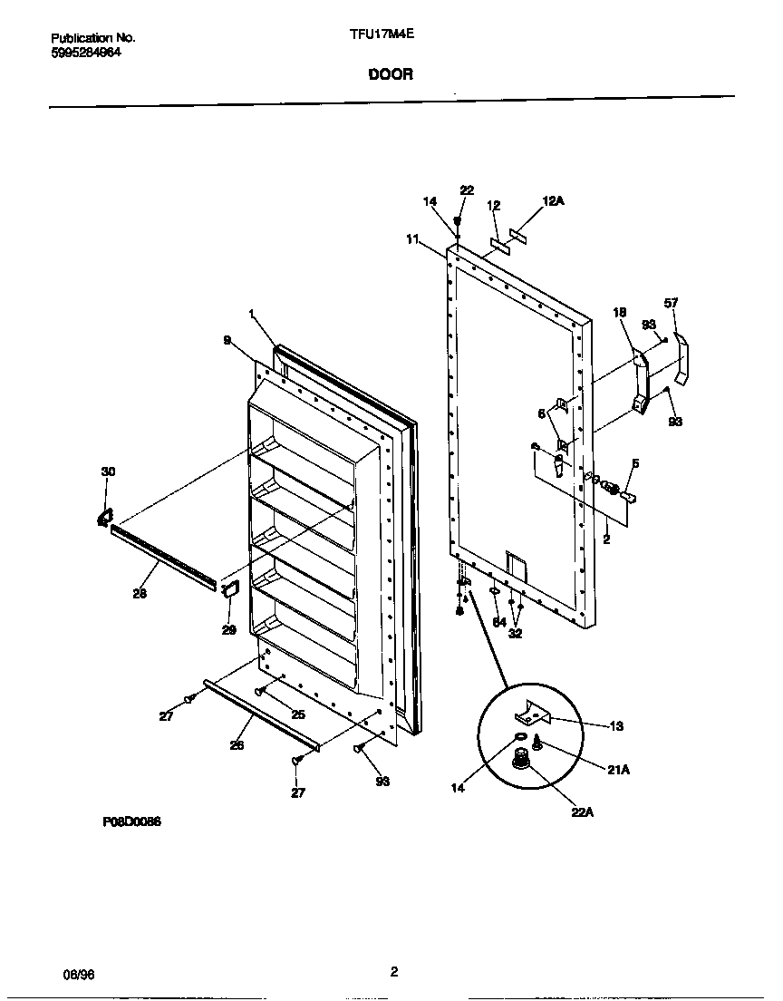 Tappan TFU17M4EW0 door diagram