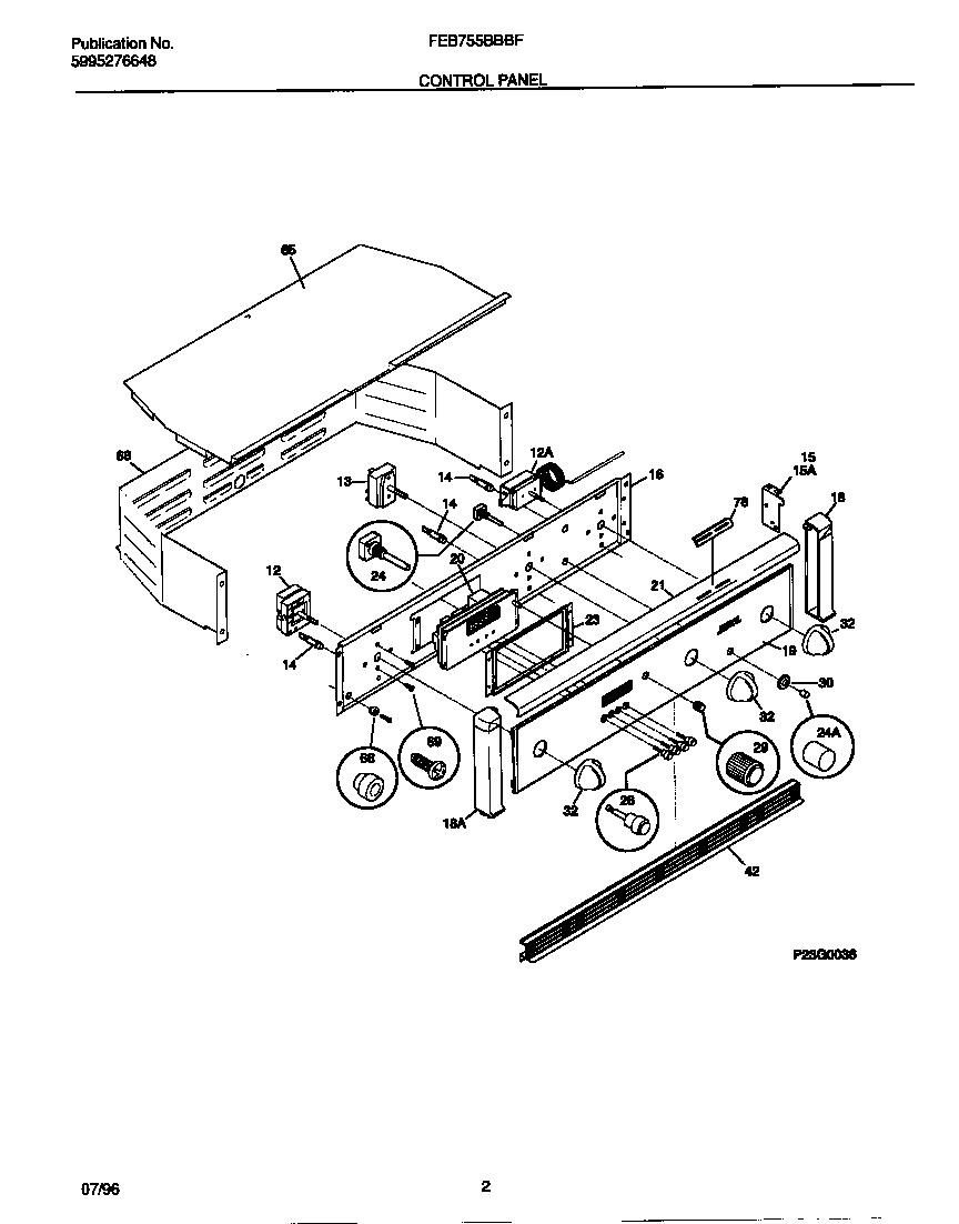 Frigidaire FEB755BBBF control panel diagram