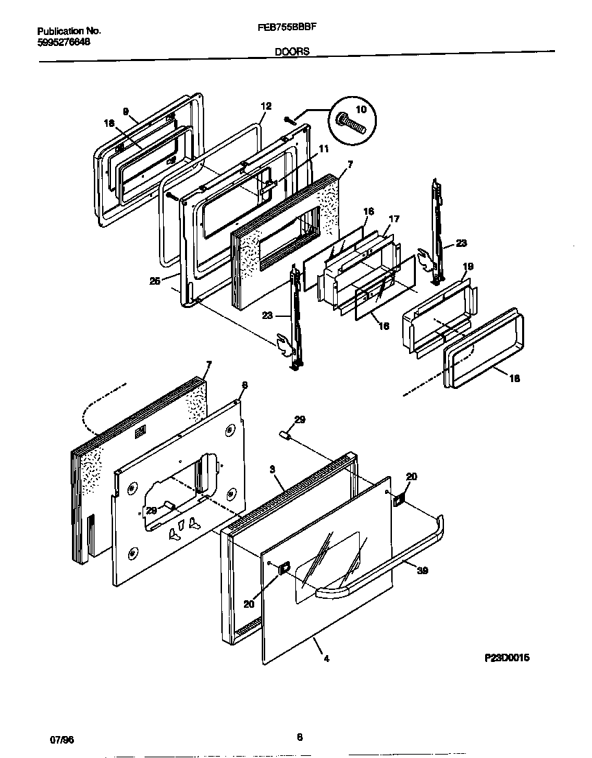 Frigidaire FEB755BBBF doors diagram