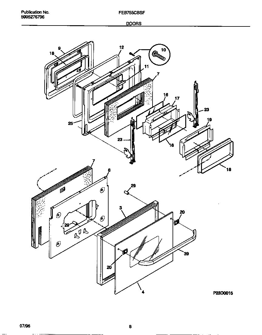 Frigidaire FEB755CBSF doors diagram