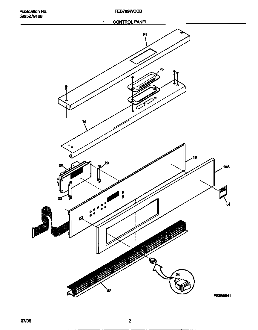 Frigidaire FEB789WCCB control panel diagram
