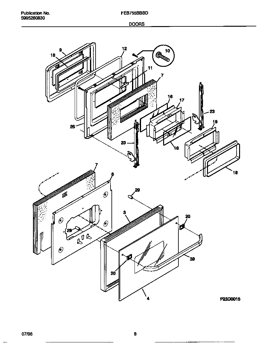 Frigidaire FEB755BBBD doors diagram